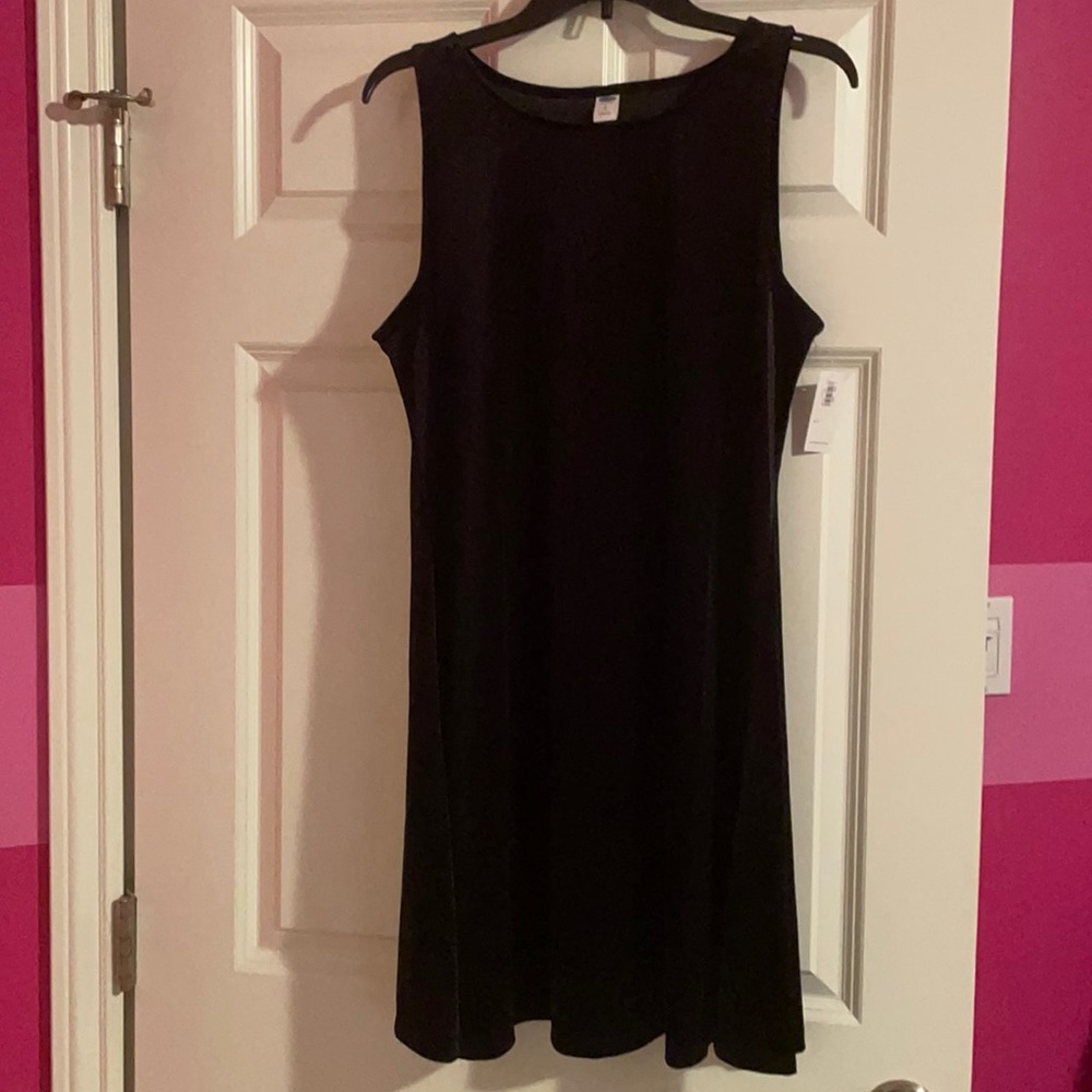 Black velvet tank dress size Large